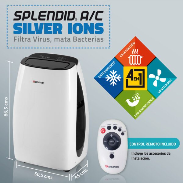 AIRE ACONDICIONADO PORTATIL SPLENDID DE 12000 BTU - Imagen 4