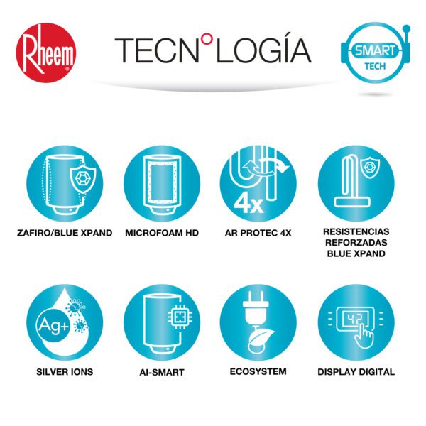TERMO ELÉCTRICO RHEEM DE MURO 50 LITROS - Imagen 3